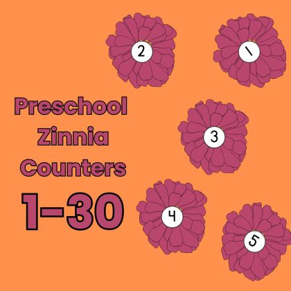 Zinnia Number Counters 1-30 Preschool Kindergarten Math Manipulatives Flower Math