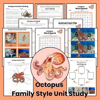 Octopus Nature Study Family Unit Homeschool Science Multi Subject