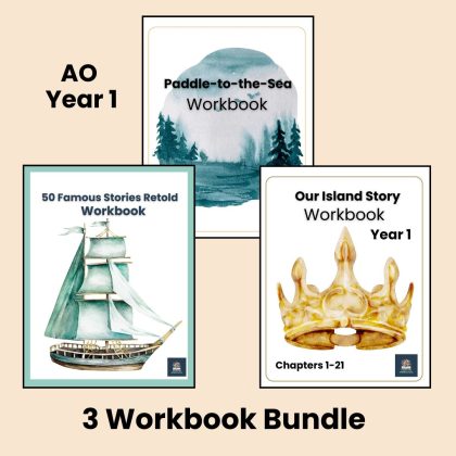 Year 1 Workbook Bundle AO Paddle to the Sea Our Island Story 50 Famous Stories Retold