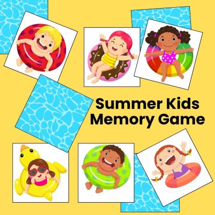 Summer Kids Memory Game Matching Cards