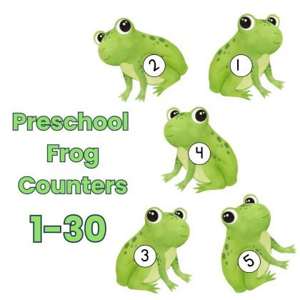 Frog Number Counters 1-30 Preschool Kindergarten Math Manipulatives Count to 30