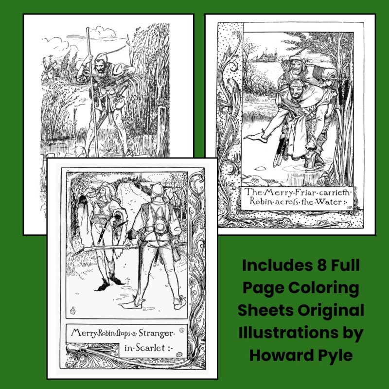 The Merry Adventures of Robin Hood Note Pages and Coloring Sheets Classic Read Aloud - Image 2