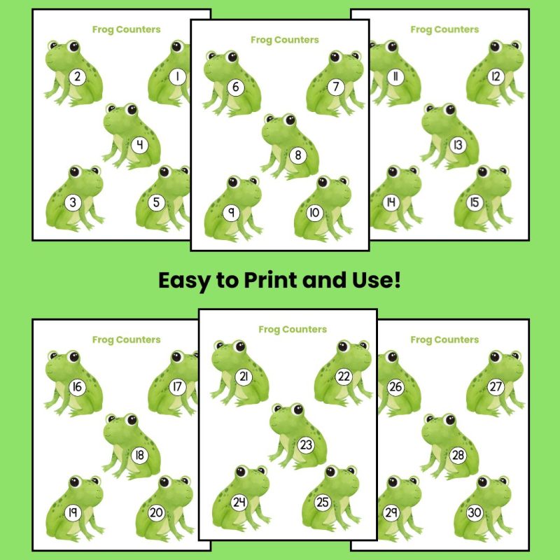 Frog Number Counters 1-30 Preschool Kindergarten Math Manipulatives Count to 30 - Image 2