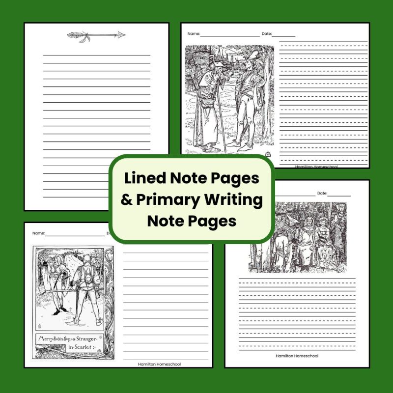 The Merry Adventures of Robin Hood Note Pages and Coloring Sheets Classic Read Aloud - Image 3