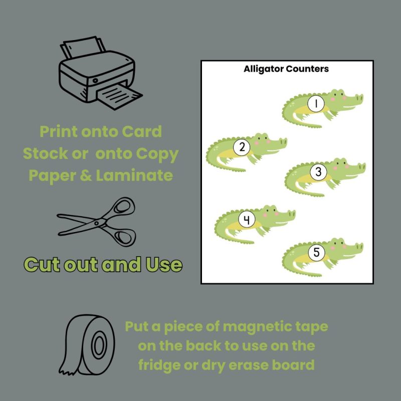 Alligator Number Counters 1-30 Preschool Kindergarten Math Manipulatives - Image 3