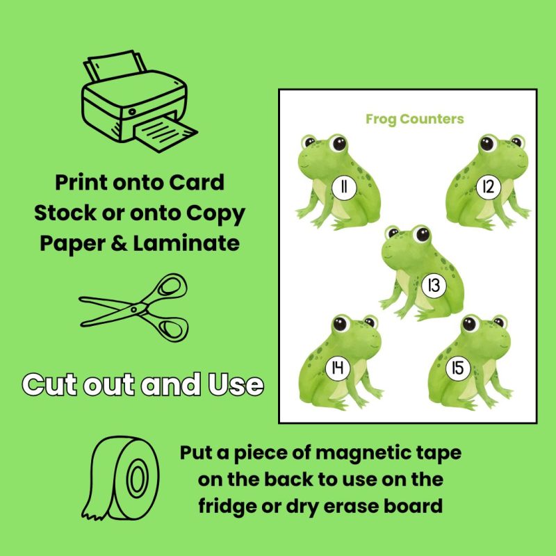 Frog Number Counters 1-30 Preschool Kindergarten Math Manipulatives Count to 30 - Image 3