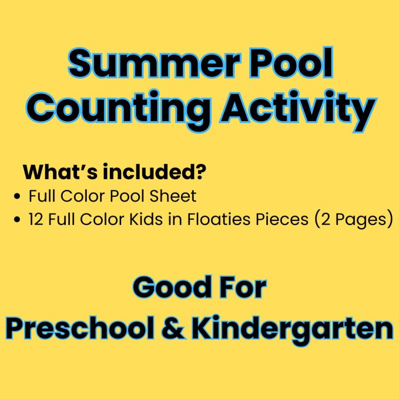 Kindergarten Summer Pool Activity Preschool Math Counting 1-12 - Image 2