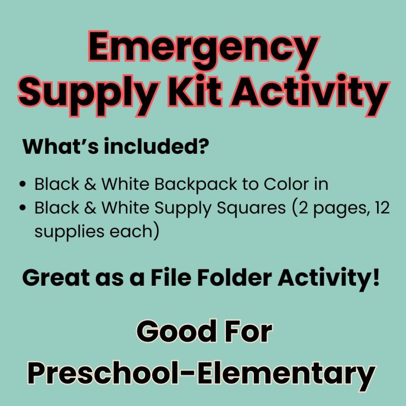 Emergency Supply Kit Activity Fill Your Emergency Kit File Folder Activity - Image 4
