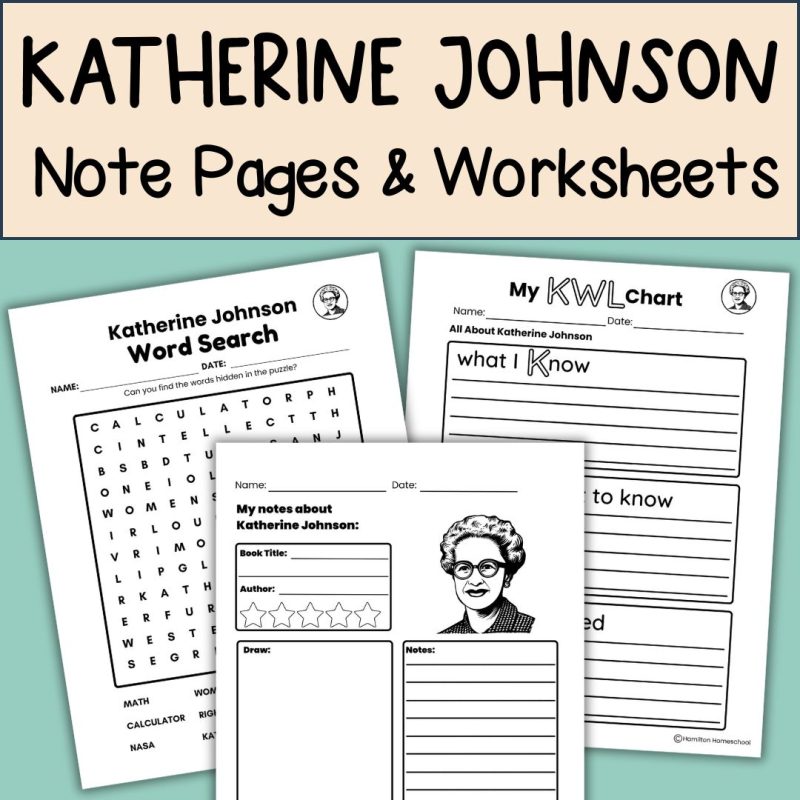 Katherine Johnson Student Note Pages & Worksheets