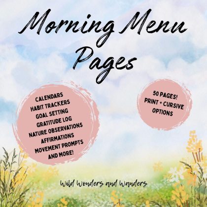 Nature Themed Morning Menu Pages