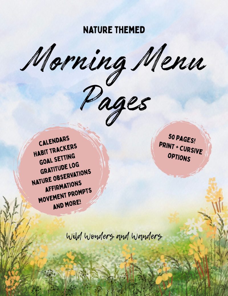 Nature Themed Morning Menu Pages