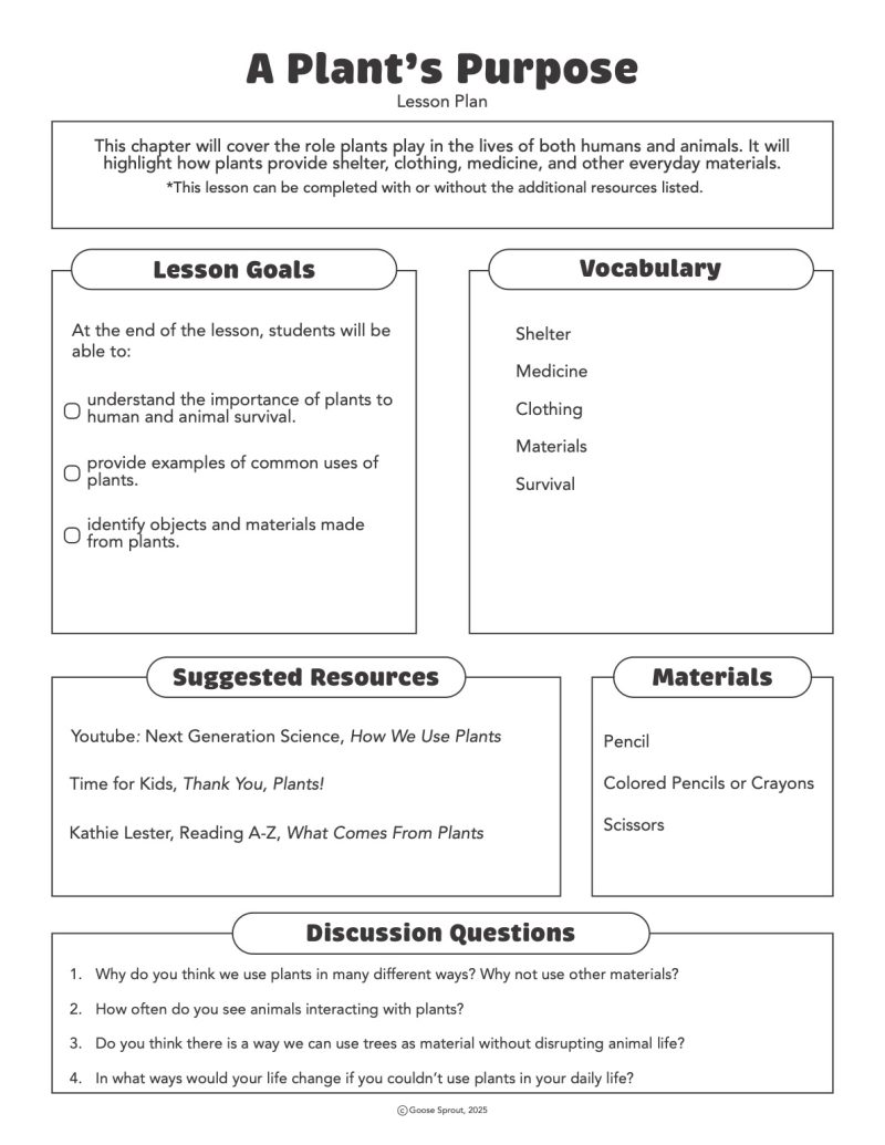 A Plant's Purpose Lesson Chapter - Ink Friendly - Image 3