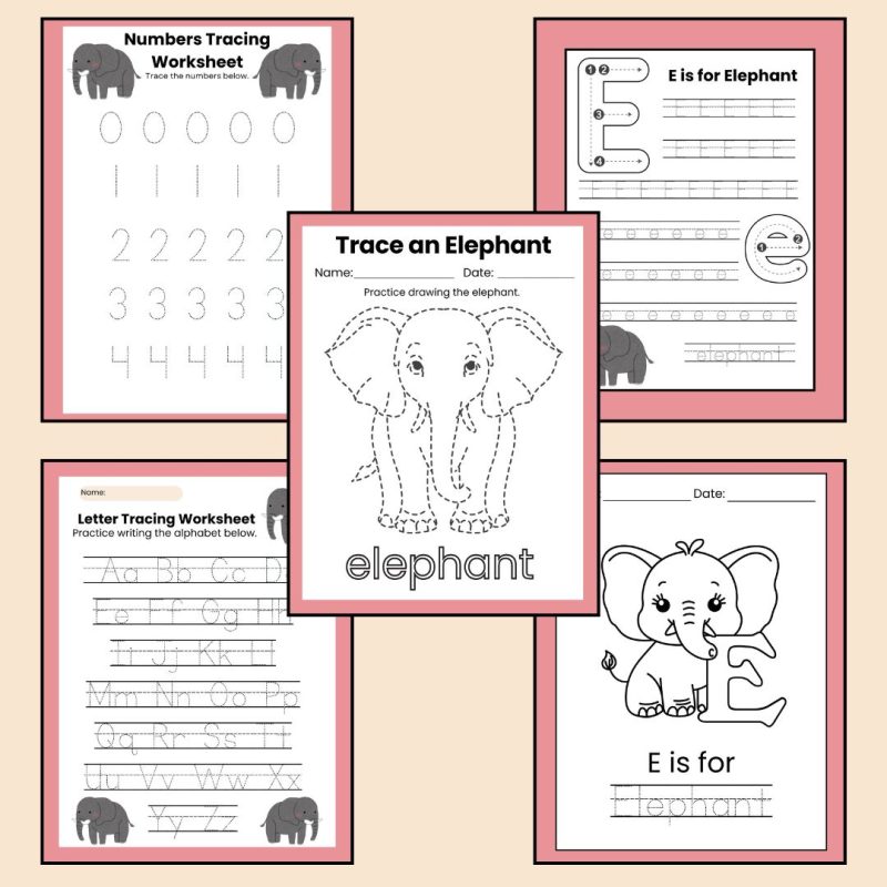 E is for Elephant Preschool Learning Pack E Week Lesson Plan - Image 4