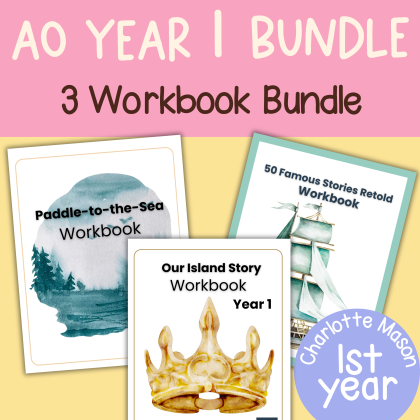 Year 1 Workbook Bundle AO Paddle to the Sea Our Island Story 50 Famous Stories Retold