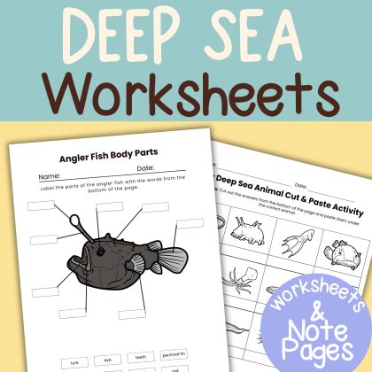 Deep Sea Animal Nature Study Family Unit Homeschool Science