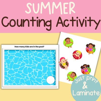 Kindergarten Summer Pool Activity Preschool Math Counting 1-12