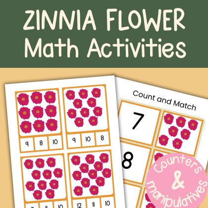 Zinnia Math Activity Pack Preschool to Kindergarten Counting Practice