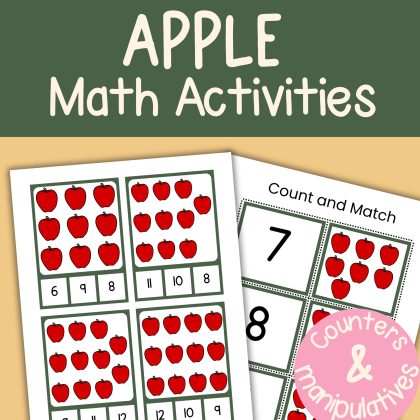 Apple Math Preschool Kindergarten Math Manipulatives Apple Math Activities