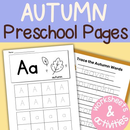 Autumn Preschool Activity Sheets Bundle Fall Pre-K Kindergarten Worksheets