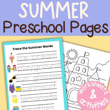 Summer Preschool Activity Sheets Bundle Pre k Kindergarten Worksheets Summer Theme Bucket List