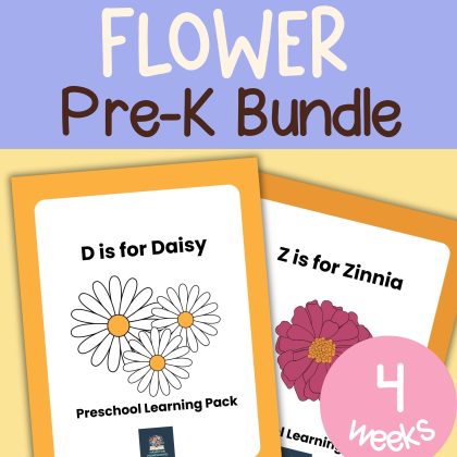 Preschool Flower Bundle Pre-K Learning Pack 4 Week Lessons