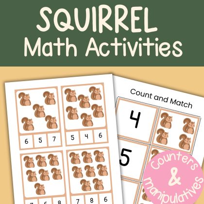 Squirrel Math Activity Bundle Preschool Kindergarten Math Manipulatives