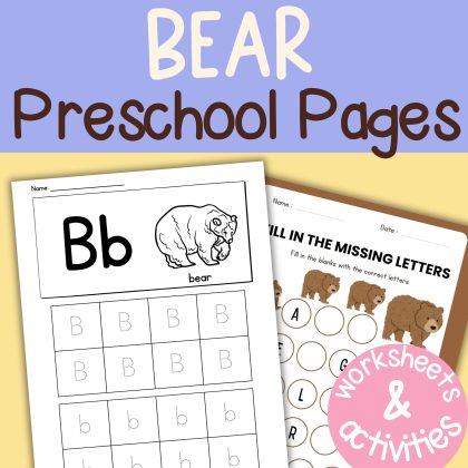 B is for Bear Preschool Activity Pack Goldilocks and the Three Bears Letter B Week Lessons