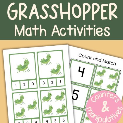 Grasshopper Math Activity Bundle Preschool Kindergarten Math Manipulatives