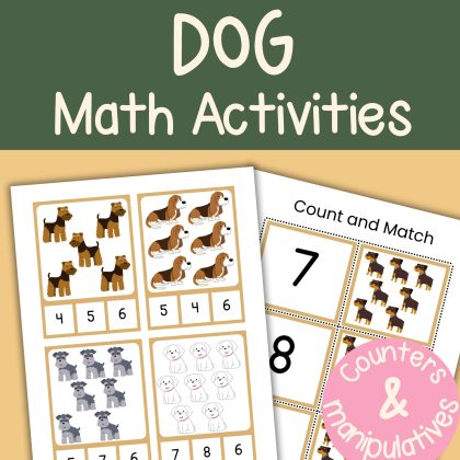 Dog Math Activity Bundle Preschool Kindergarten Math Manipulatives