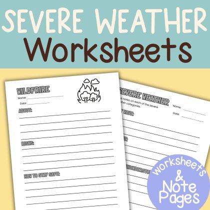 Extreme Weather Family Unit Earth Science Emergency Preparation Severe Weather Study Unit