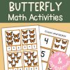 Butterfly Math Activity Bundle Preschool Kindergarten Math Manipulatives Count to 30