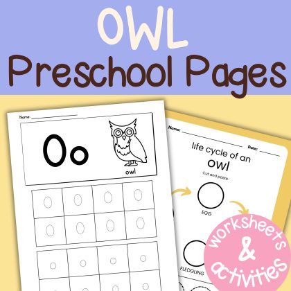 O is for Owl Preschool Activity Sheet Bundle