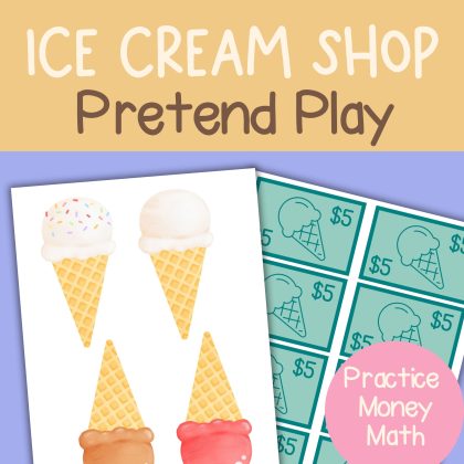 Ice Cream Shop Dramatic Play Pack Printable Pretend Play Set Ice Cream Parlor