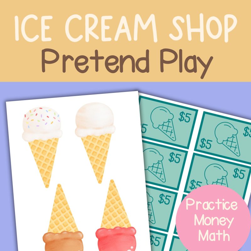 Ice Cream Shop Dramatic Play Pack Printable Pretend Play Set Ice Cream Parlor