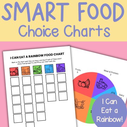 I Can Eat a Rainbow Kids Healthy Eating Tracker Balanced Food Charts