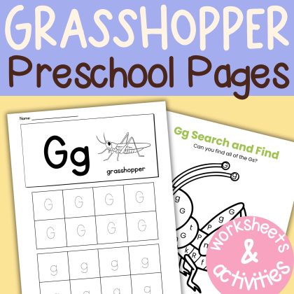 G is for Grasshopper Preschool Activity Bundle