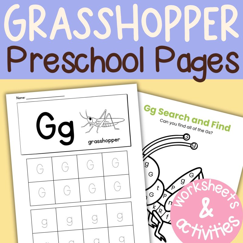 G is for Grasshopper Preschool Activity Bundle