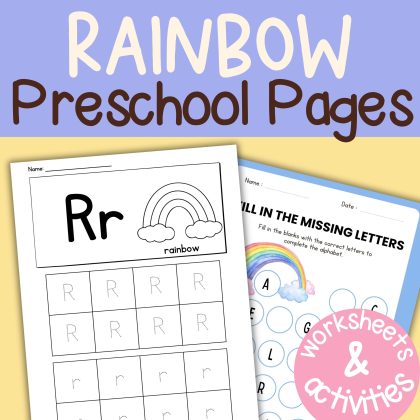 R is for Rainbow Preschool Activity Page Bundle R Week Curriculum