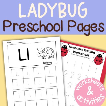 L is for Ladybug Preschool Activity Bundle Kindergarten Worksheet Bundle