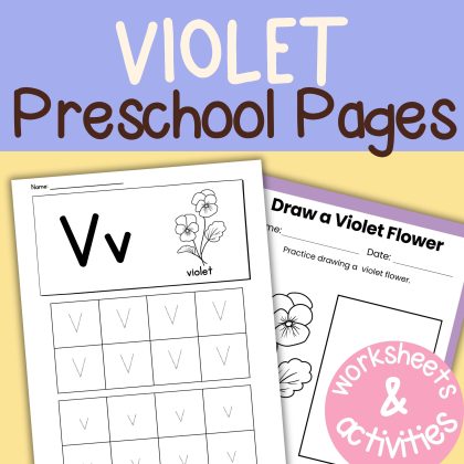 V is for Violet Preschool Activity Bundle Kindergarten Lesson