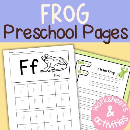 F is for Frog Preschool Learning Pack Frog Worksheets and Activities Kindergarten