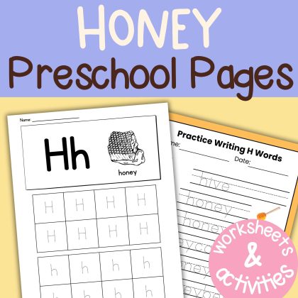 H is for Honey Preschool Activity Bundle Honey Bee Worksheets Kindergarten Pre K