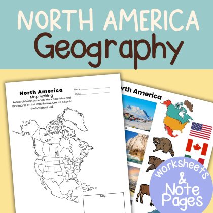 North America Continent Geography Worksheet Note Pages and Visual Aids Study Family Unit