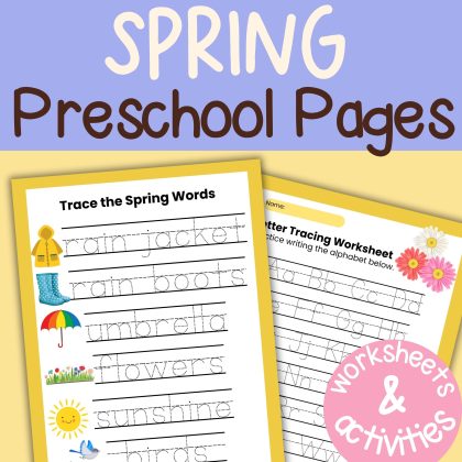 Spring Preschool Activity Sheets Bundle Pre K Kindergarten Activities