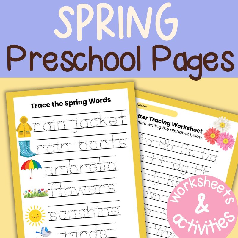 Spring Preschool Activity Sheets Bundle Pre K Kindergarten Activities