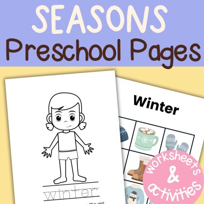 Seasons Preschool Activity Pack Winter Spring Summer Autumn 4 Seasons Activities