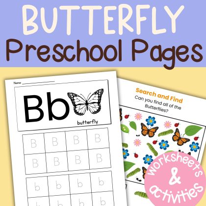 B is for Butterfly Preschool Worksheets Butterfly Life Cycle Pre K Kindergarten Activity Sheets