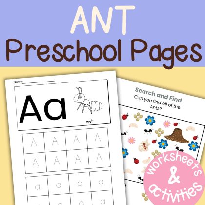 A is for Ant Preschool Worksheets Letter A Week Pre K Kindergarten Ant Activity Sheets