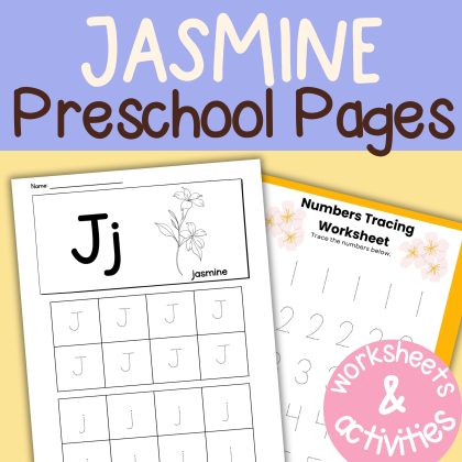J is for Jasmine Preschool Activity Bundle