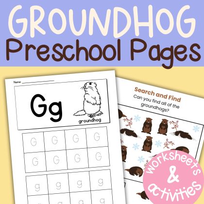 Groundhog Preschool Activity Bundle G is for Groundhog Groundhog